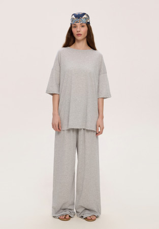 Grey melange oversize jersey T-shirt